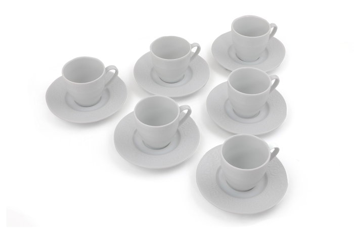 Hermia Juego de Tazas de Café ACL12KT00 de 12 Piezas en Blanco